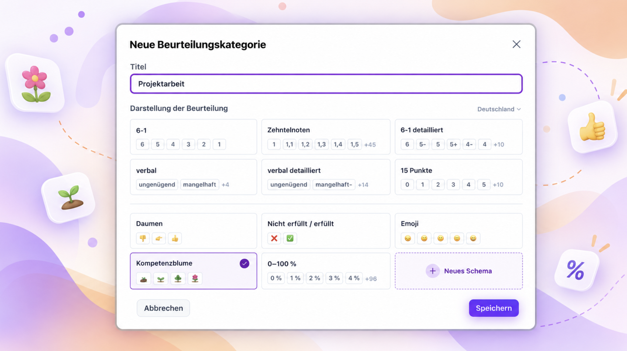 Eigenes Notenschema & Notenexport