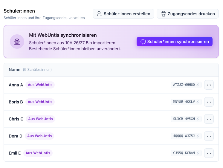 Schüler:innen aus WebUntis importieren